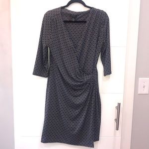 Black and white wrap dress